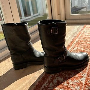 Frye Natalie Mid Engineer Lug Boot Black 8.5 Women’s